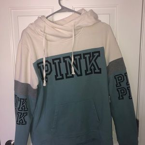 Pink turquoise and white sweatshirt
